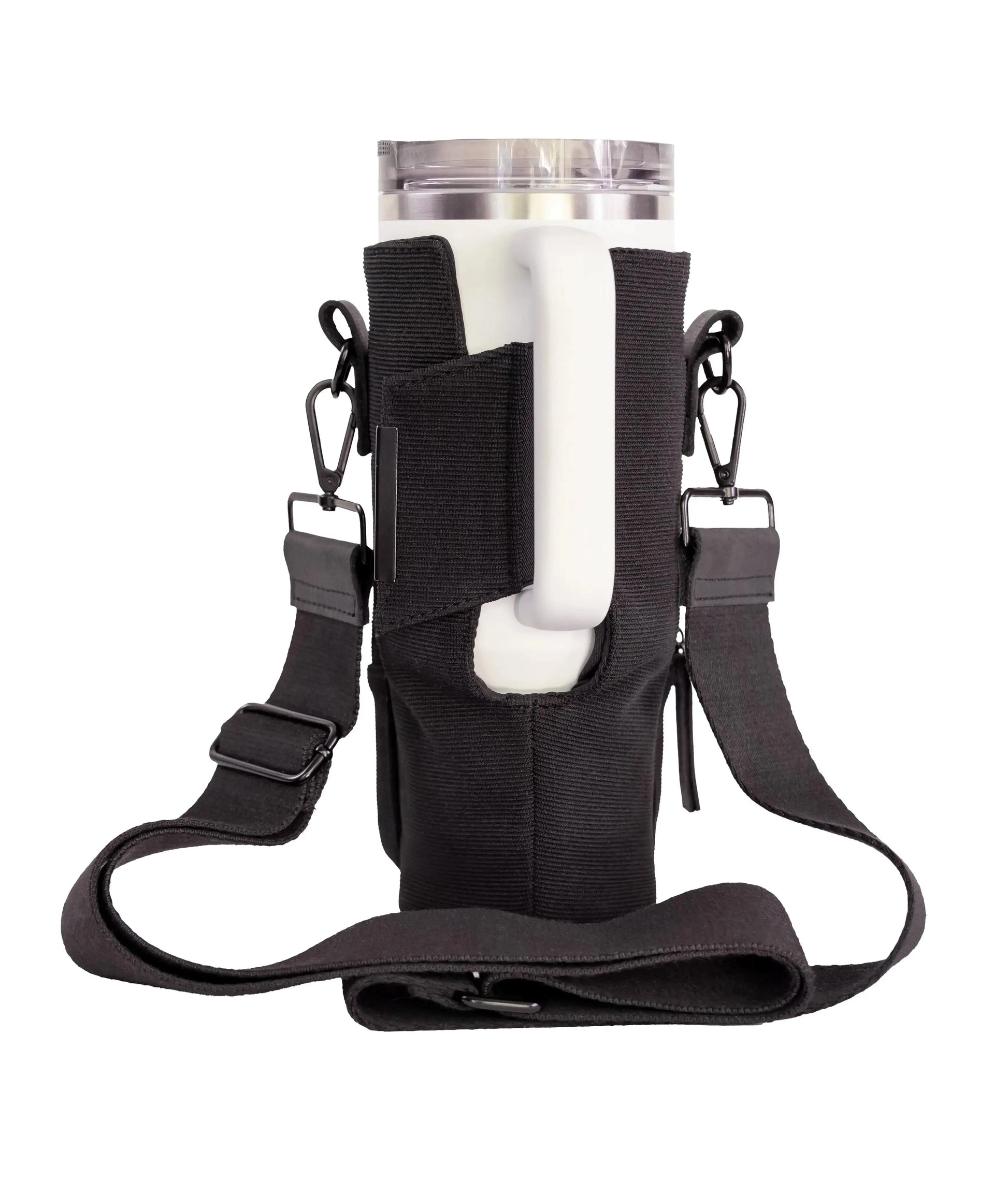 High quality water bottle purse for women who have active lifestyles. Accommodates both handled and no handle bottles up to 40oz.