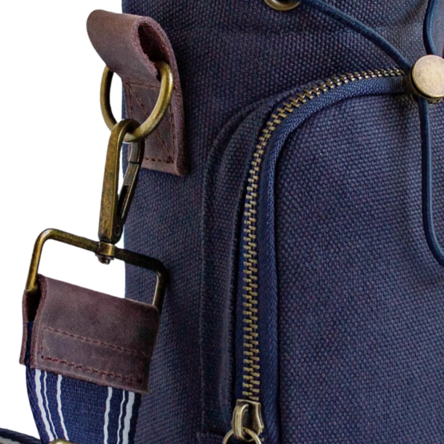 Cotton Canvas Water Bottle Bag - Midnight Blue Solly and Rue