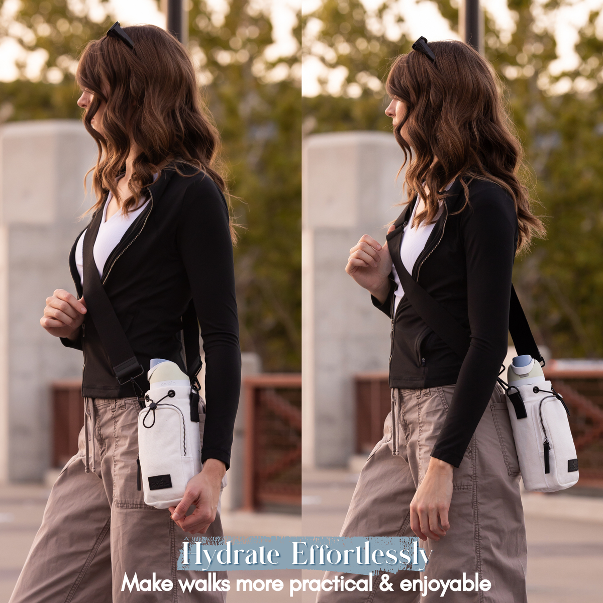 Cotton Canvas Water Bottle Bag