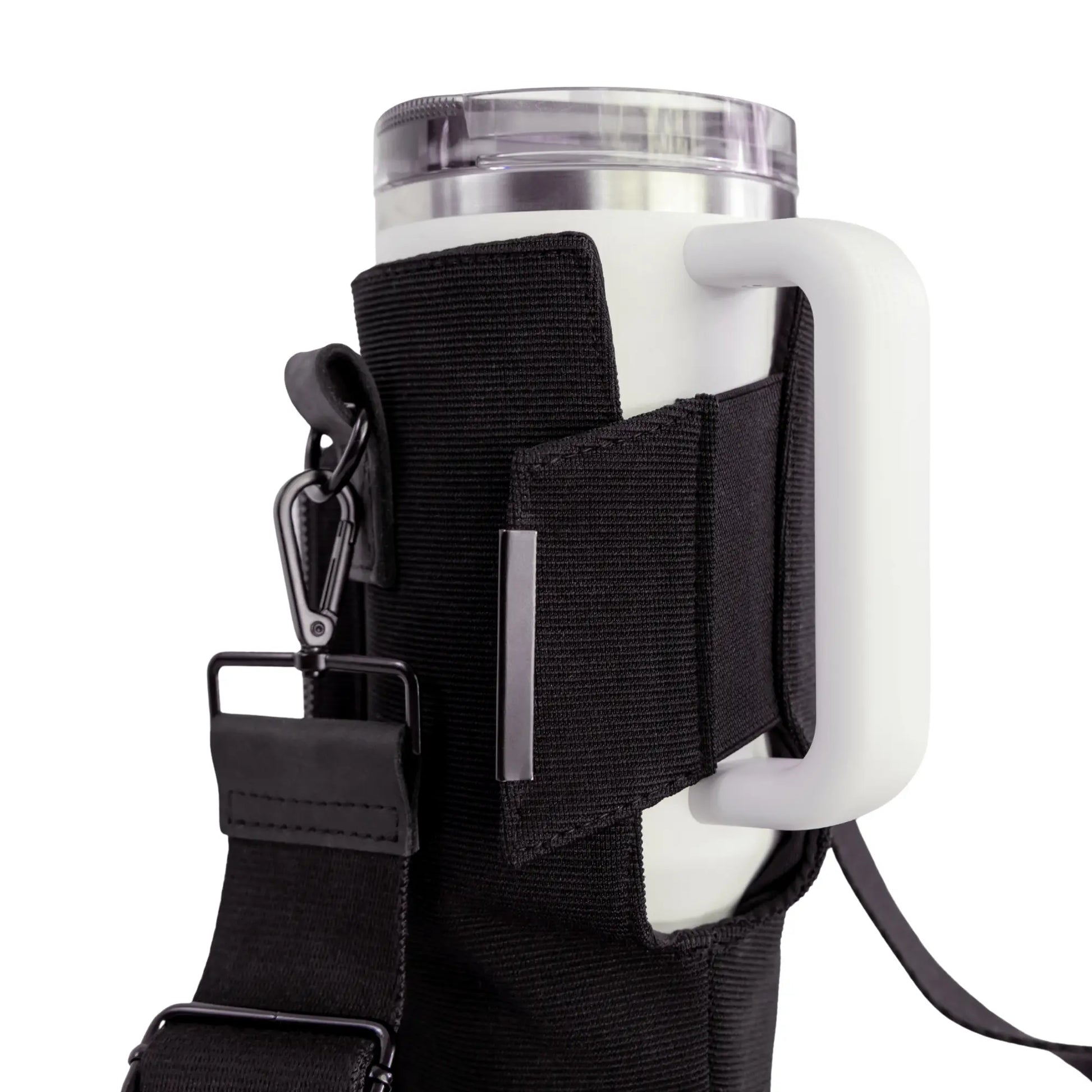 Chic water bottle purse and bottle holder crossbody crafted with high-quality materials for everyday use. The bag has an elastic stretch to accommodate many size bottles and tumblers