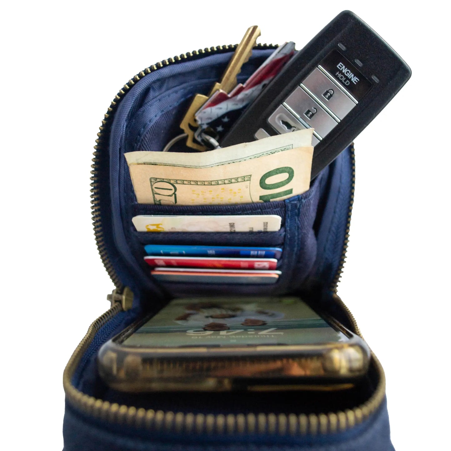 Cotton Canvas Water Bottle Bag - Midnight Blue Solly and Rue